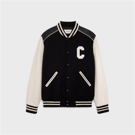 celine teddy jacket alternative|celine paris letterman jacket.